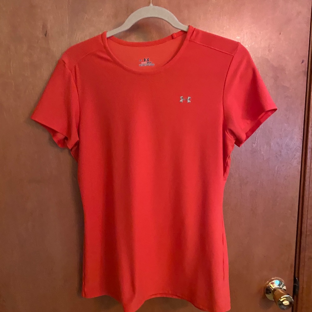 Under Armour Heat Gear workout top coral